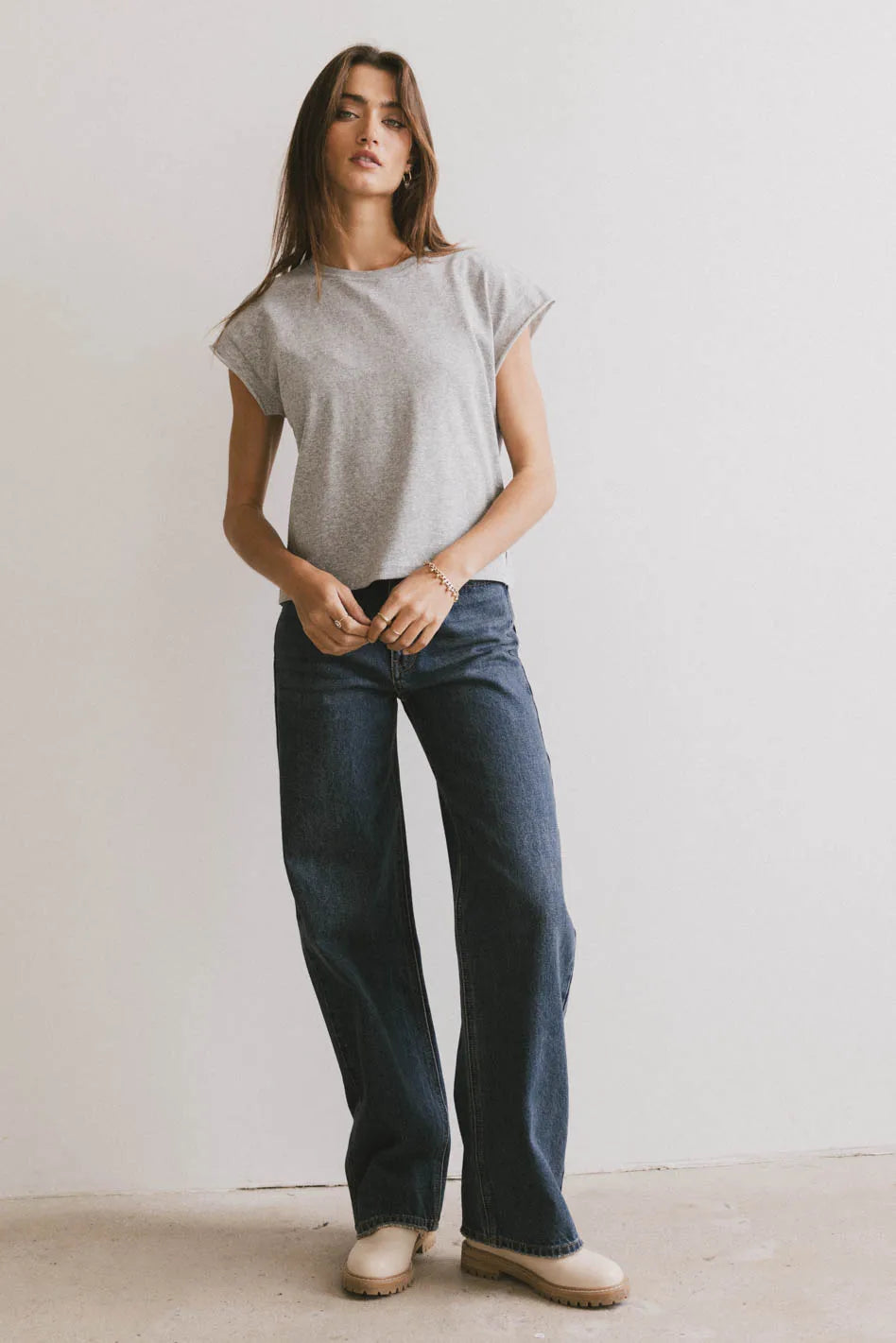 Harry Cutoff Top in Grey - FINAL SALE