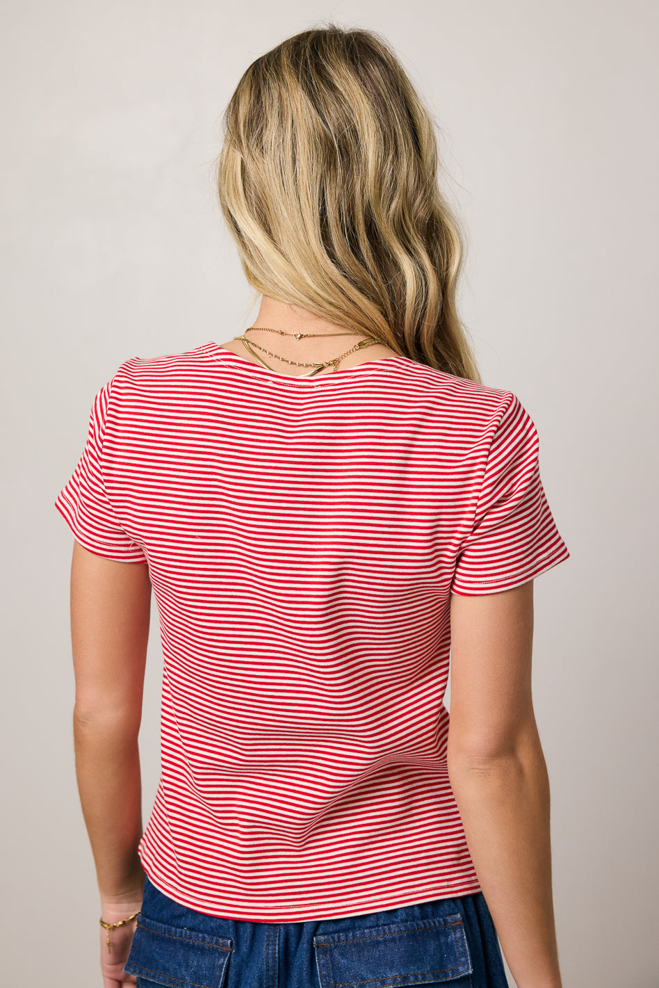 Favor Striped Tee in Red - FINAL SALE