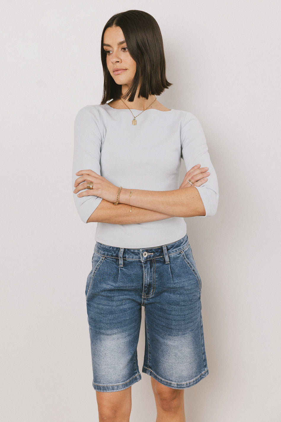 Corrie Knit Top in Blue - FINAL SALE