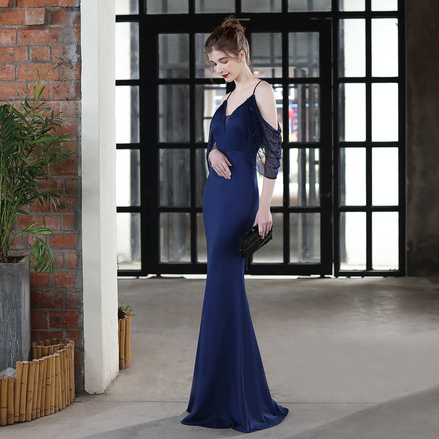 Grace Mesh Trim Sleeve Dress