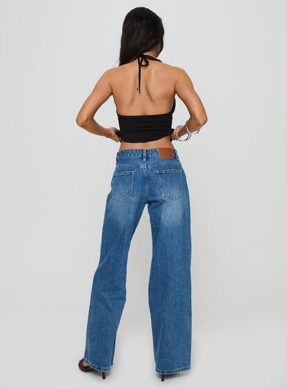 Serenitia Mid Rise Straight Leg Jeans Mid Blue Wash Tall