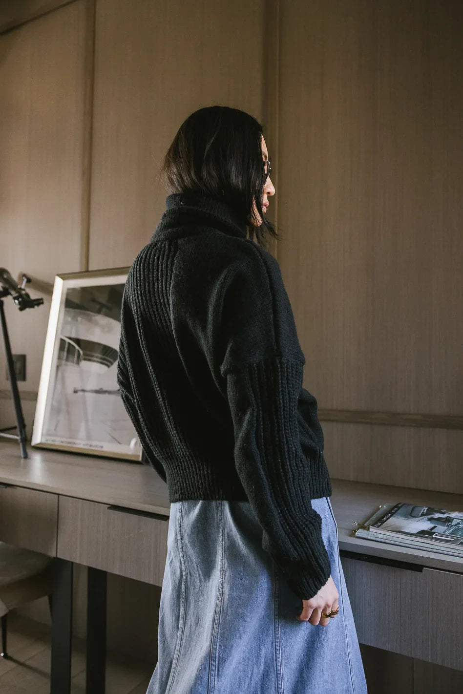 Catherine Turtleneck Sweater in Black - FINAL SALE