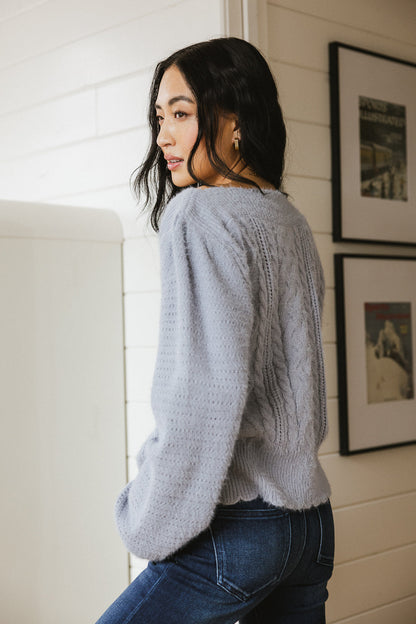 Dakota Cable Knit Sweater in Blue - FINAL SALE