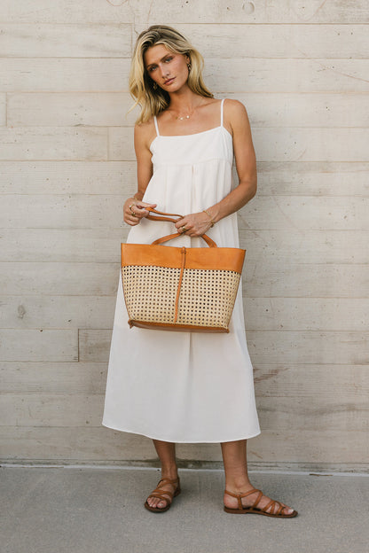 Genevieve Empire Midi Dress in Ivory - FINAL SALE