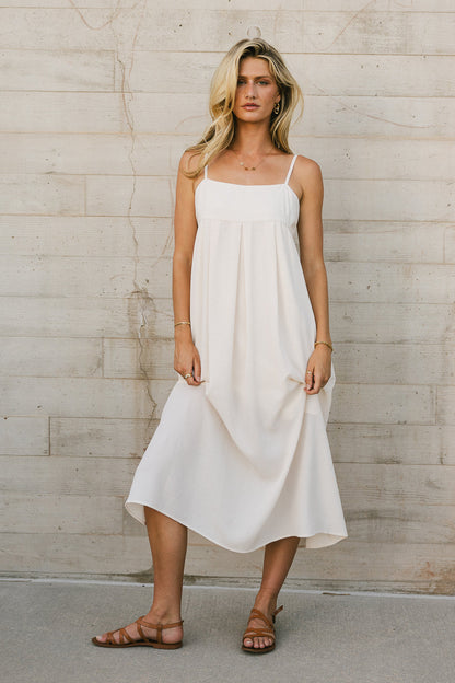 Genevieve Empire Midi Dress in Ivory - FINAL SALE