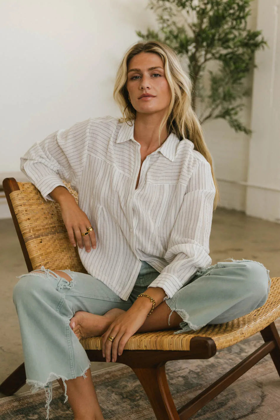 Bret Striped Button Up - FINAL SALE