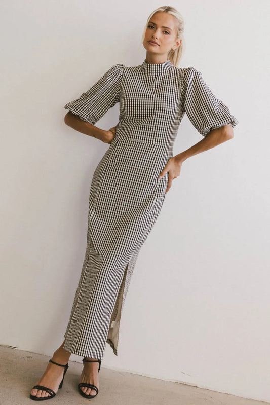 Alex Gingham Dress in Black - FINAL SALE