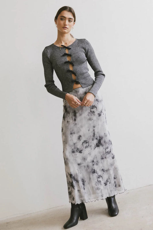 Chandler Abstract Maxi Skirt in Grey - FINAL SALE