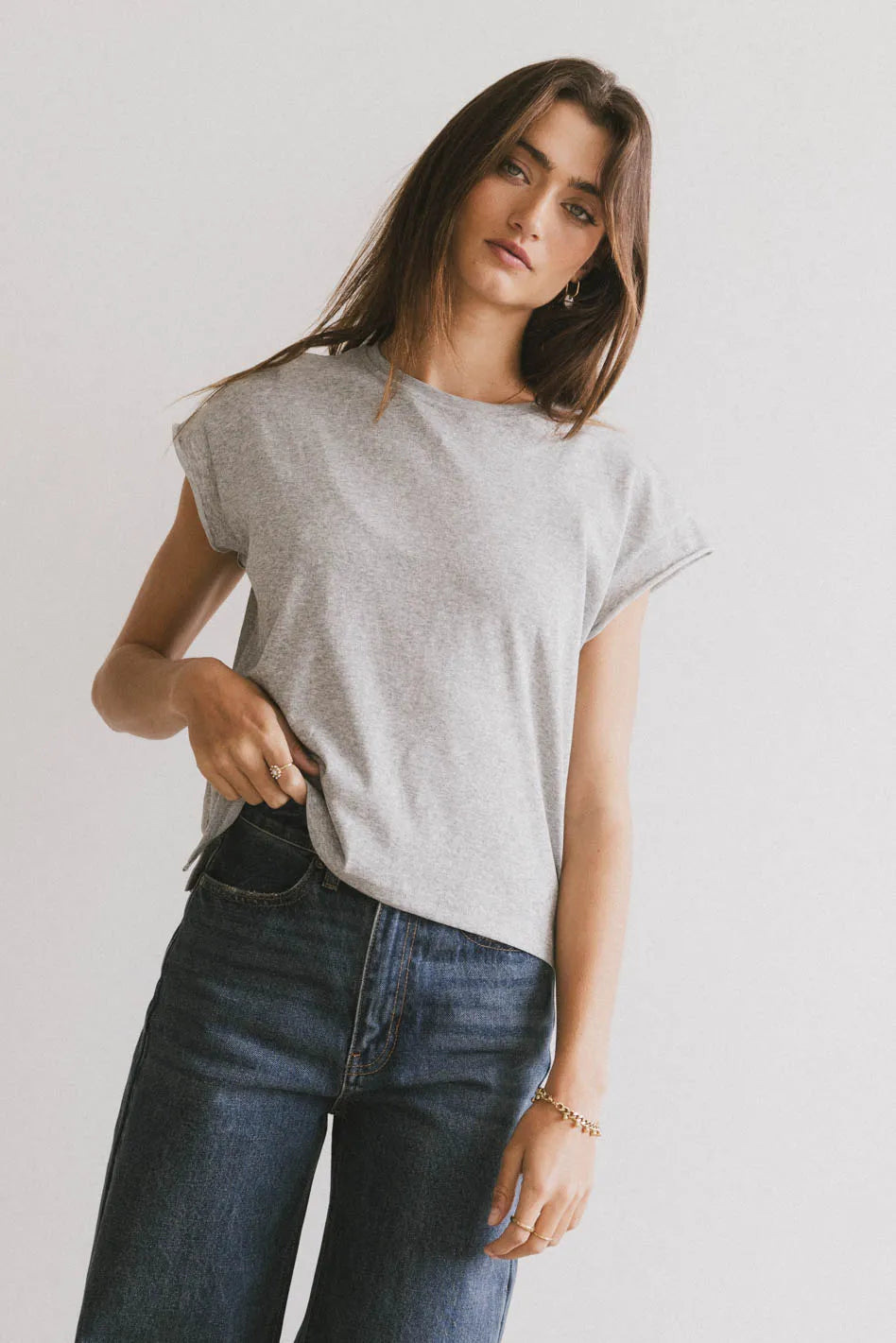 Harry Cutoff Top in Grey - FINAL SALE
