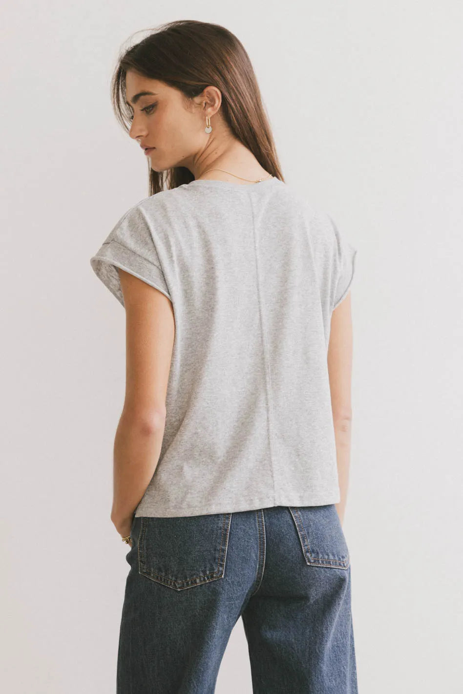 Harry Cutoff Top in Grey - FINAL SALE