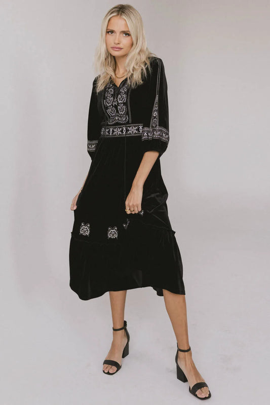 Alina Velvet Midi Dress - FINAL SALE