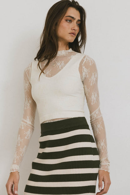 Drea Lace Layering Top in Cream - FINAL SALE
