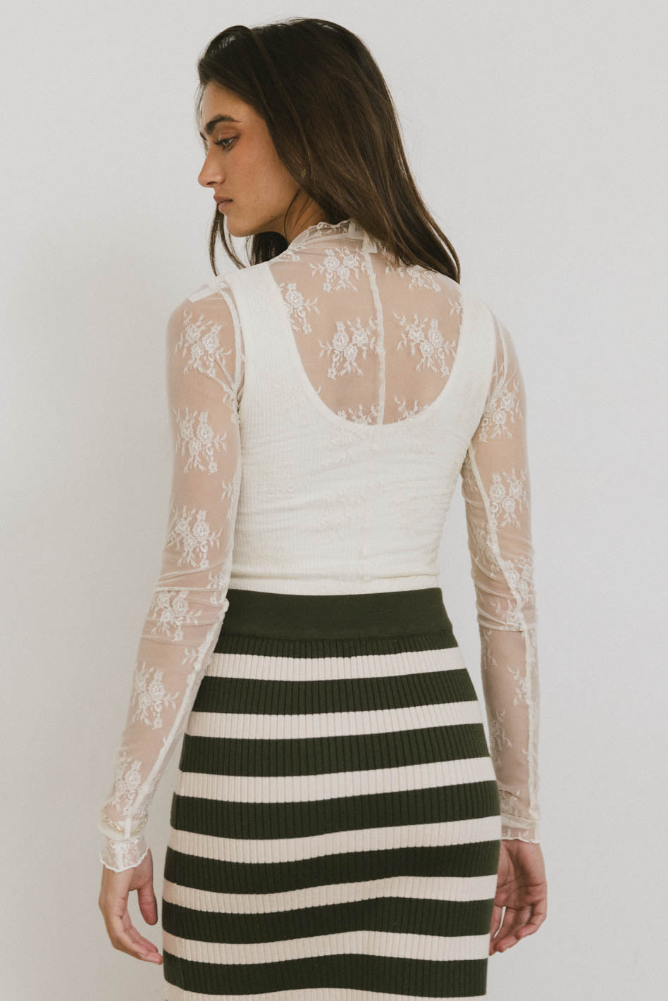 Drea Lace Layering Top in Cream - FINAL SALE