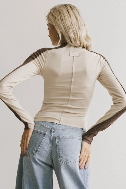 Cleo Ribbed Top in Bone - FINAL SALE