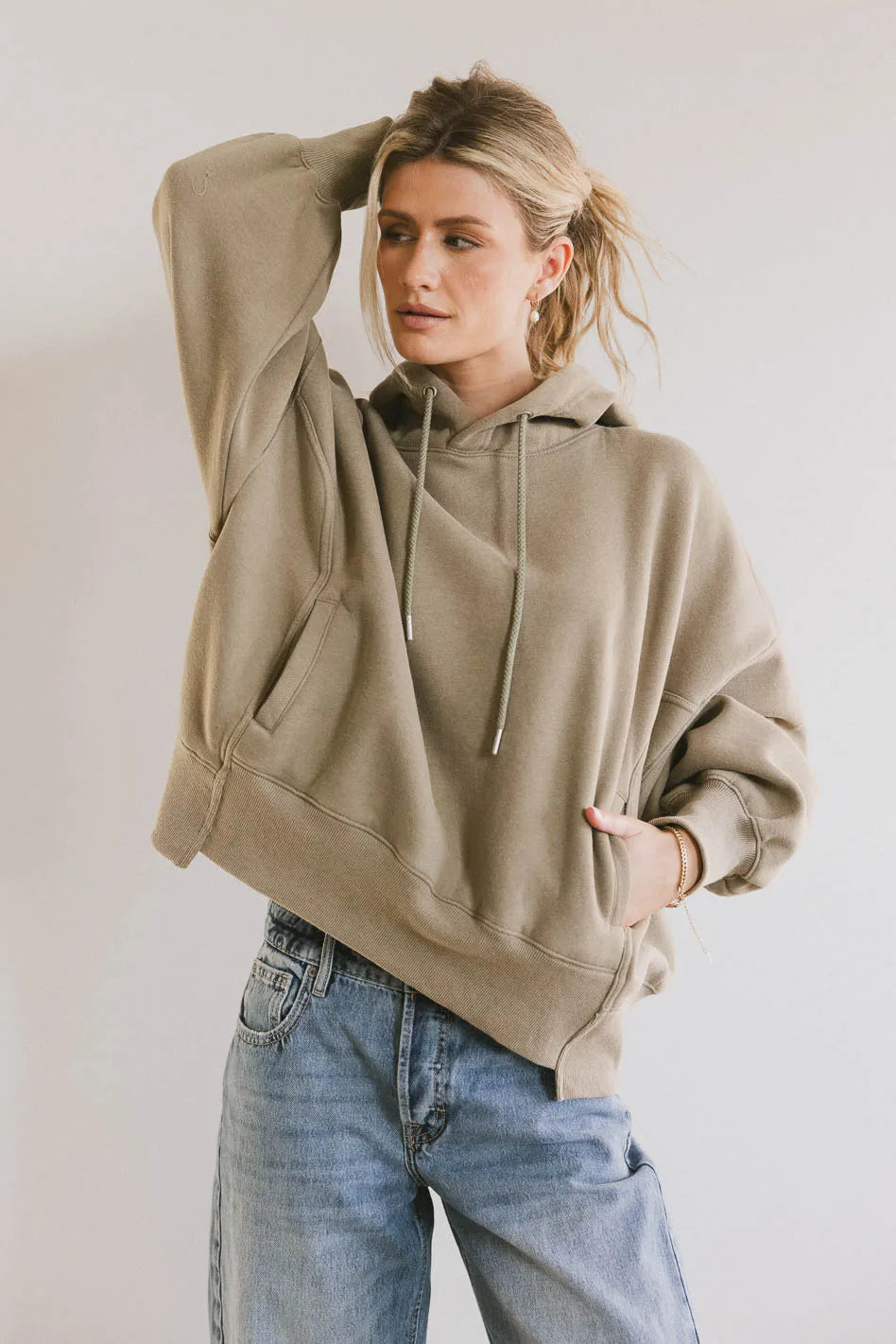 Andie Oversized Hoodie in Sage - FINAL SALE