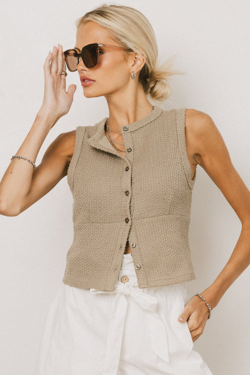 Griffin Knit Tank Top in Sage - FINAL SALE