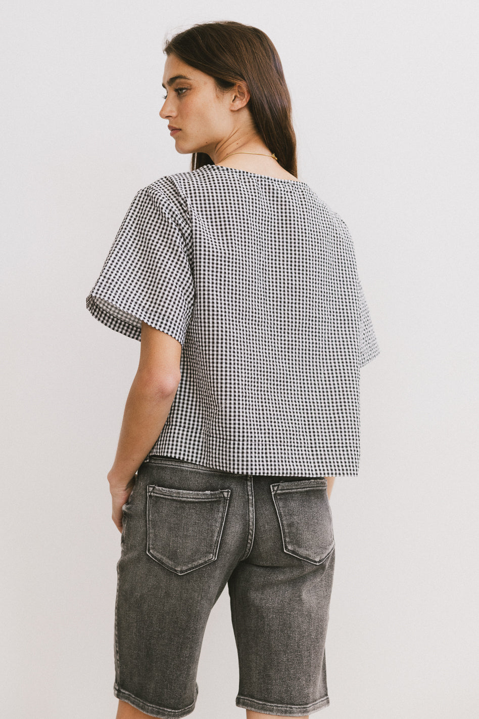 Ember Gingham Top in Black - FINAL SALE
