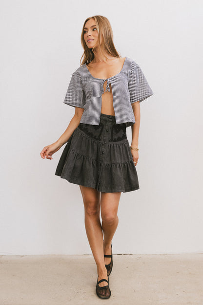 Ember Gingham Top in Black - FINAL SALE