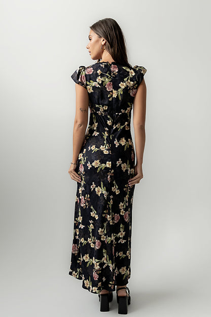 Asa Floral Maxi Dress in Black - FINAL SALE