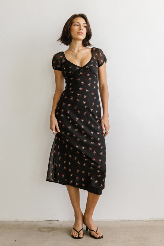 Cammie Floral Maxi Dress in Black - FINAL SALE