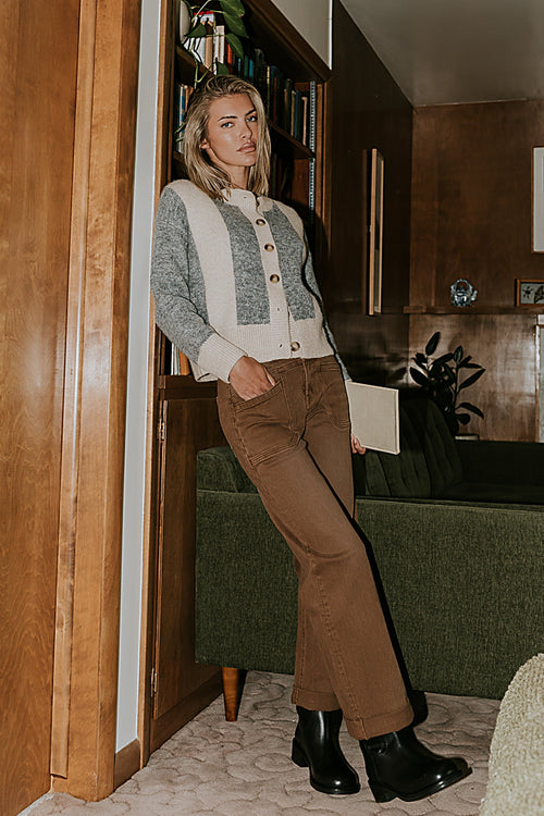 Amber Wide Leg Jeans in Brown - FINAL SALE