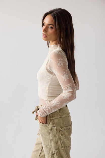 Drea Lace Layering Top in Cream - FINAL SALE