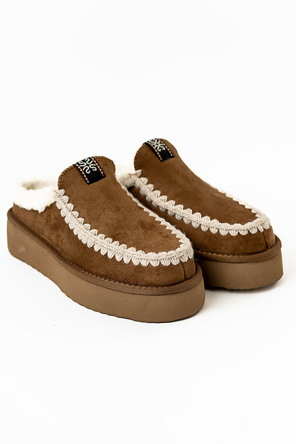 Cecily Platform Slipper in Camel