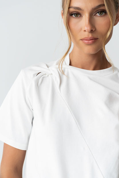 Buckley Knot Top in White - FINAL SALE