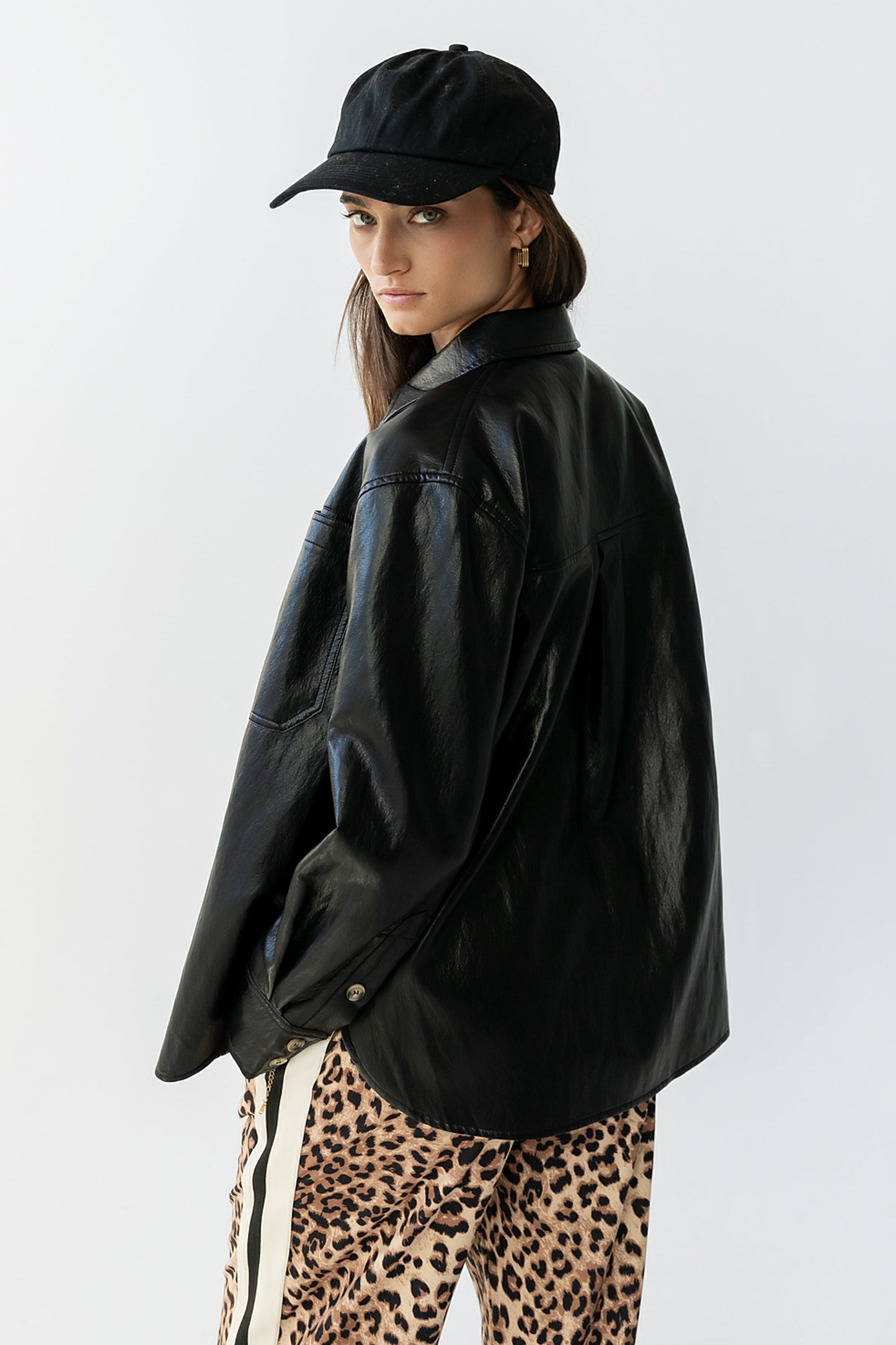Bruno Vegan Leather Shacket - FINAL SALE