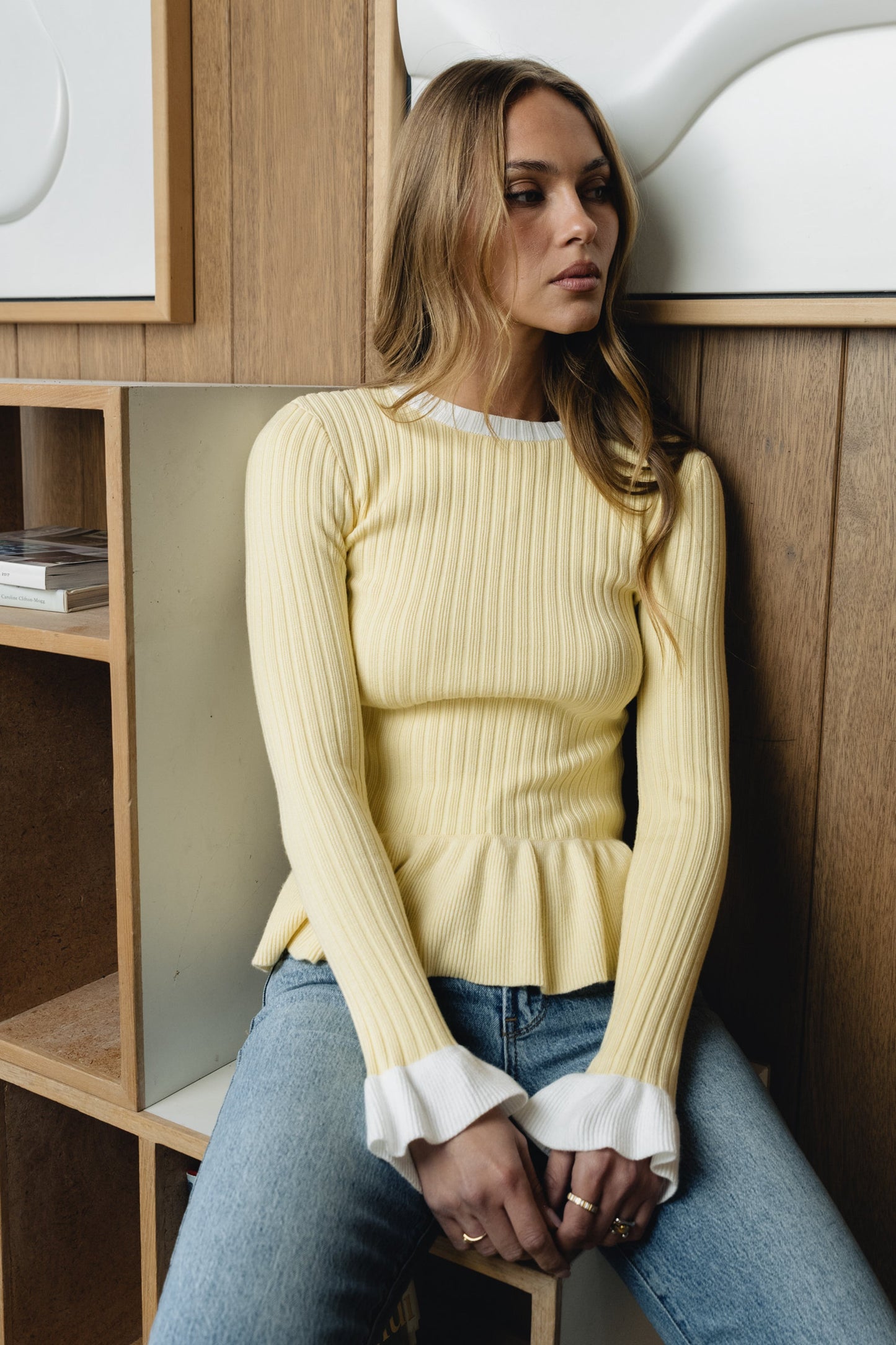 Berkley Peplum Top in Yellow - FINAL SALE
