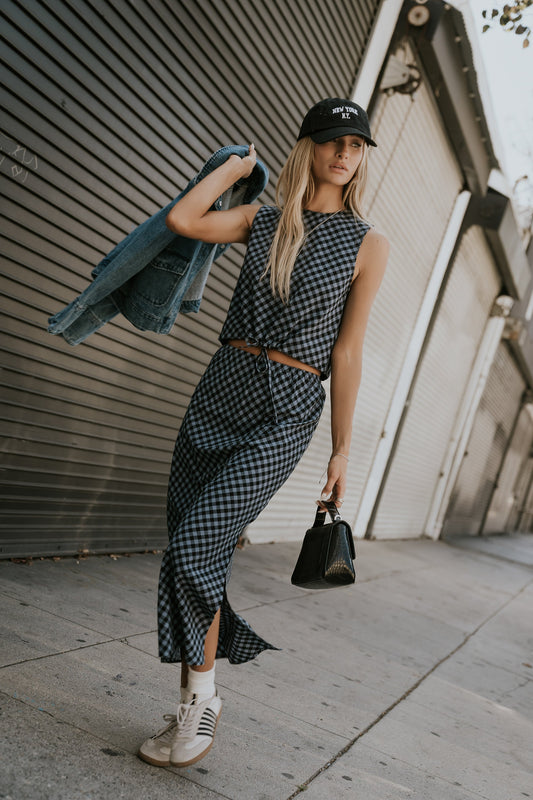 Baylor Plaid Midi Skirt
