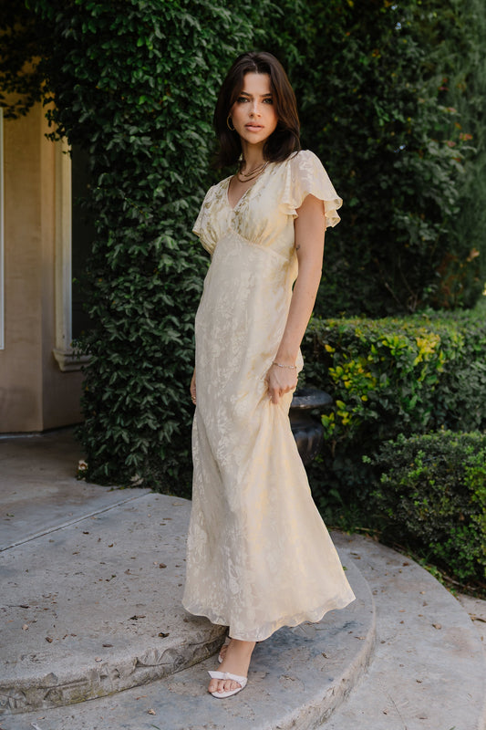 Ashtin Floral Maxi Dress in Yellow