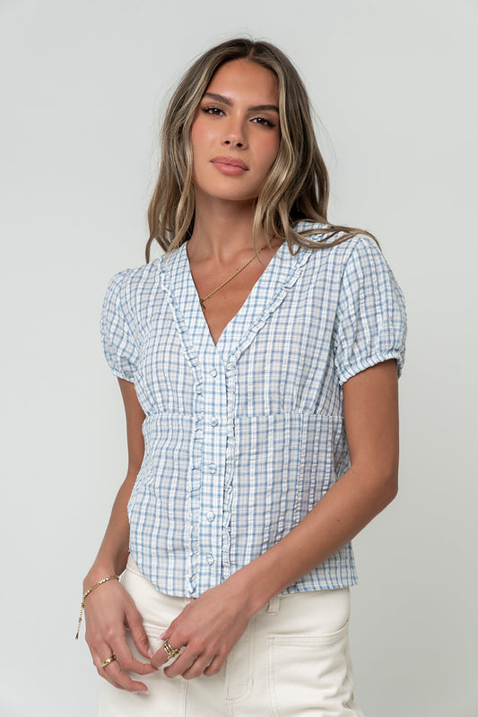 Annabeth Plaid Top