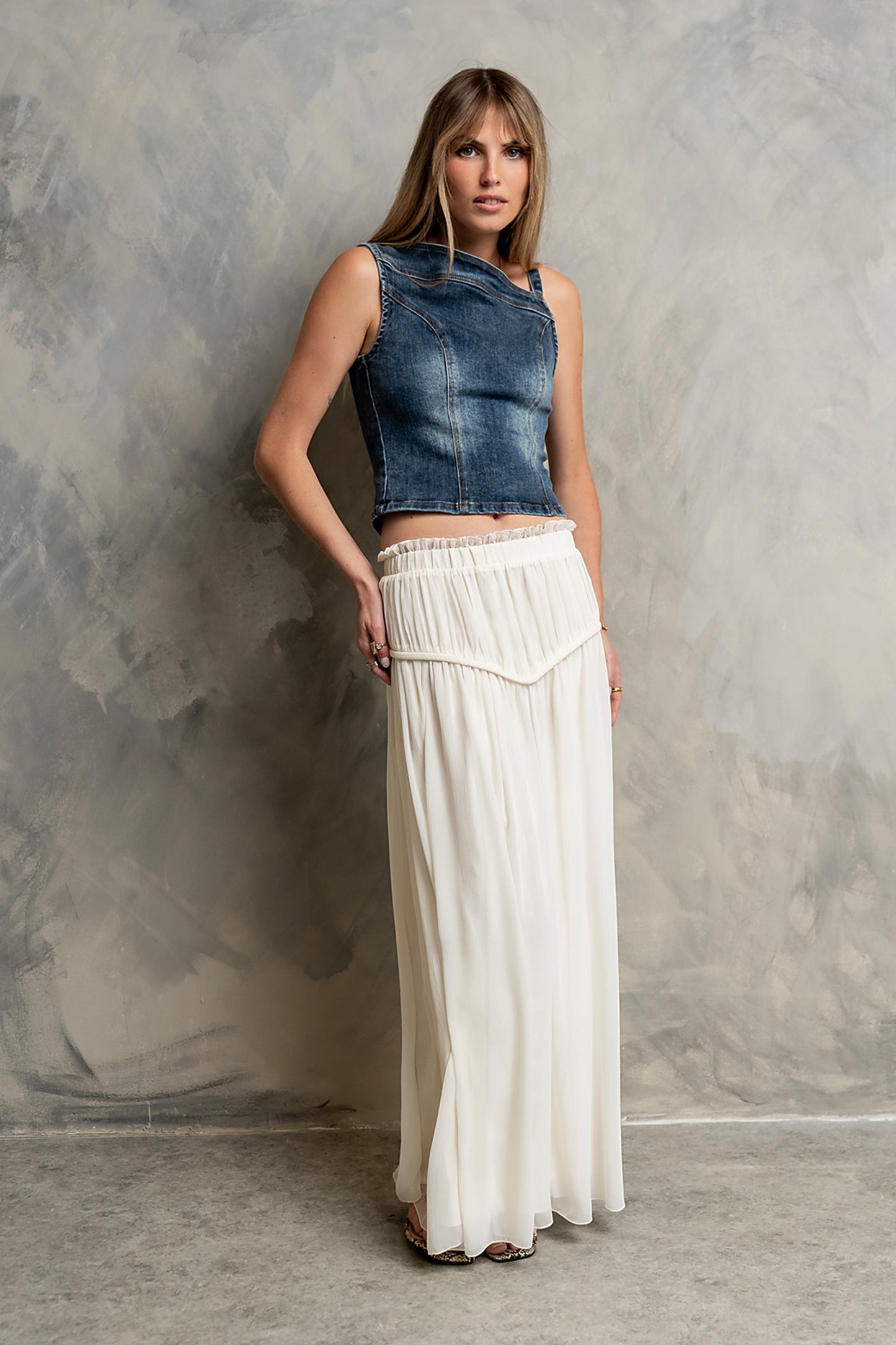 Fallon Maxi Skirt in Cream