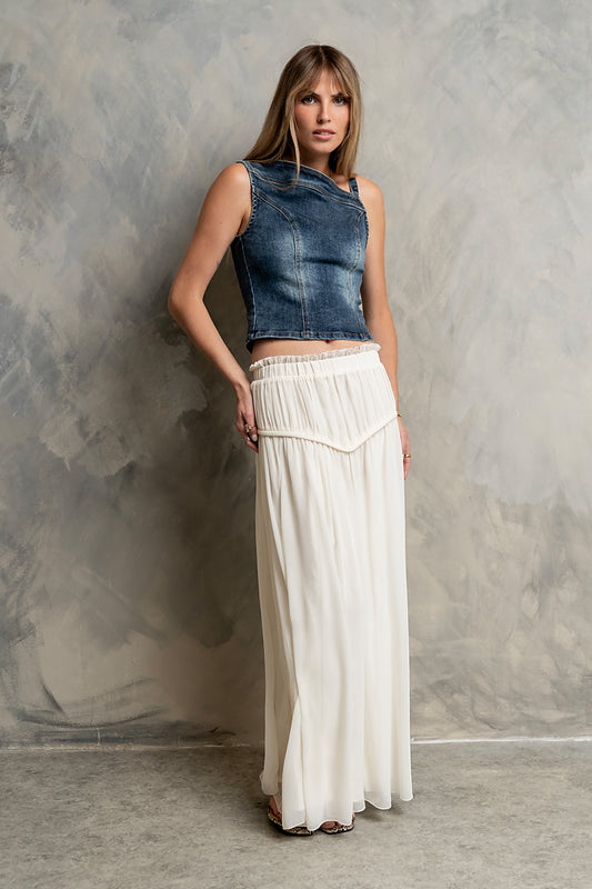 Fallon Maxi Skirt in Cream