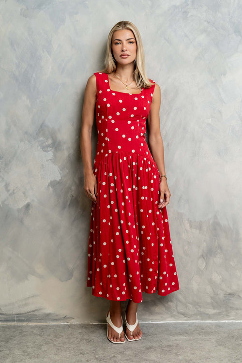 Dacey Polka Dot Midi Dress