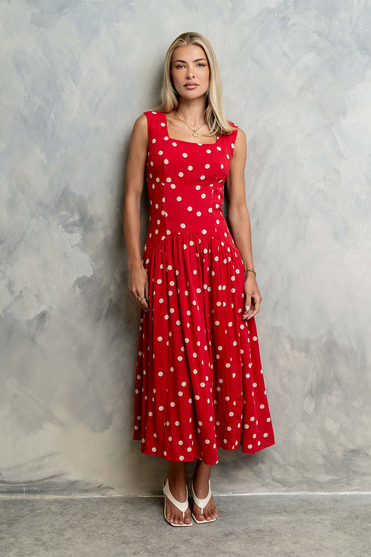 Dacey Polka Dot Midi Dress