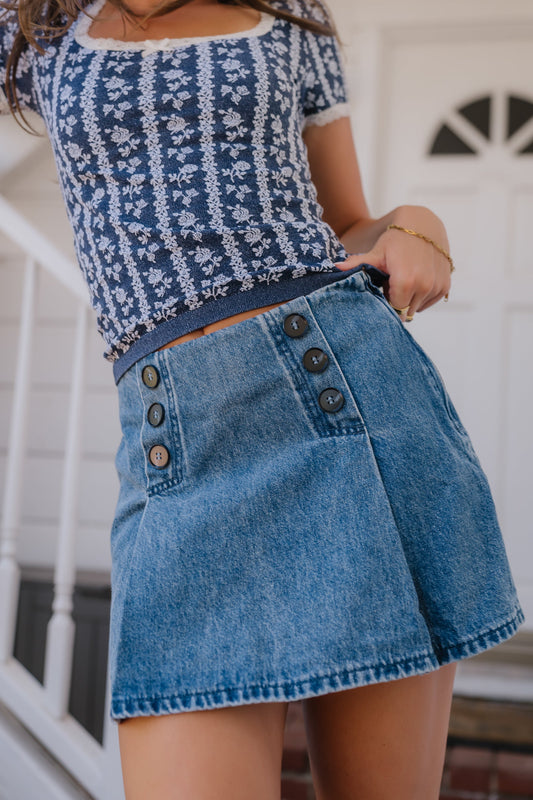 Alyx Button Denim Mini Skirt