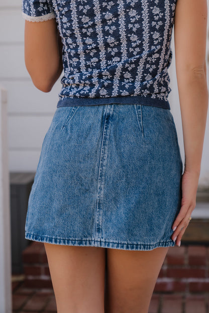 Alyx Button Denim Mini Skirt