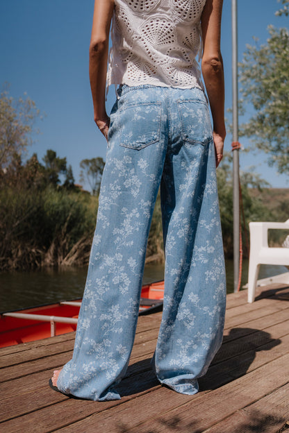 Gracie Floral Denim Pants
