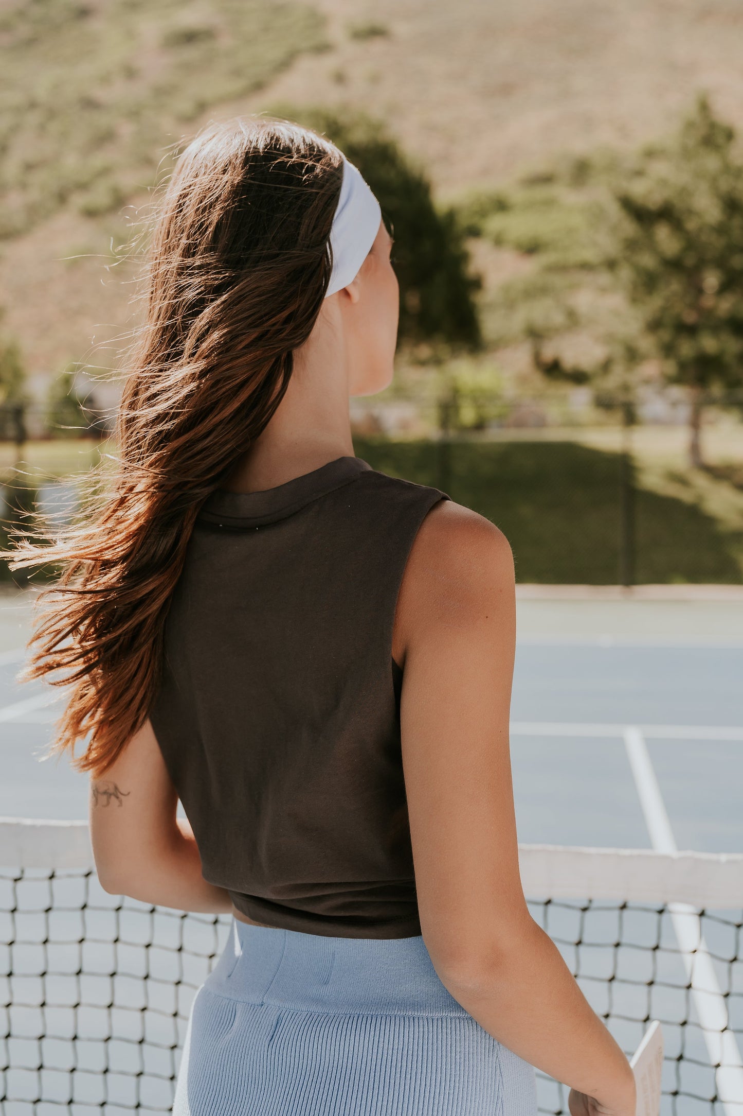 Coco Graphic Muscle Tee in Brown
