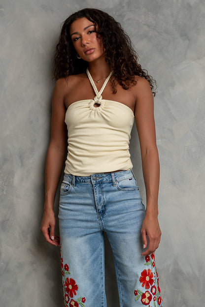 Baylor Halter Top in Yellow