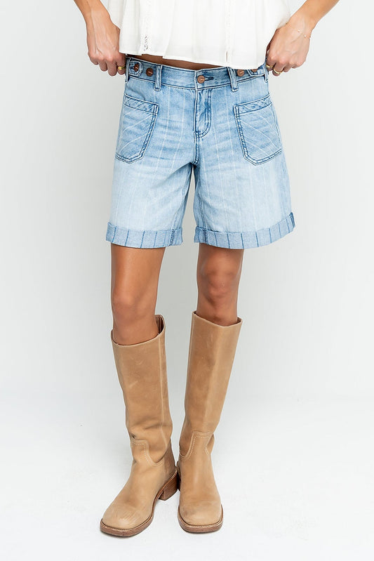 Farah Striped Denim Shorts