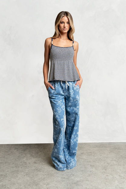 Gracie Floral Denim Pants