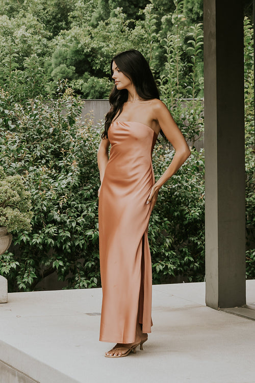 Ayla Maxi Dress in Terracotta