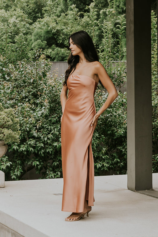 Ayla Maxi Dress in Terracotta