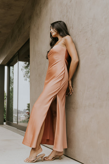 Ayla Maxi Dress in Terracotta