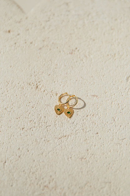 Emerald Heart Earrings