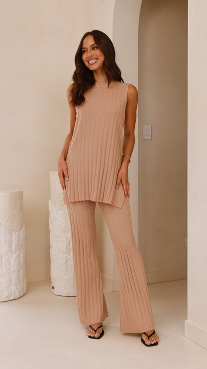 Megan Knit Pants - Camel