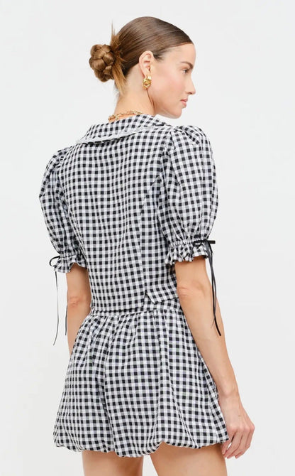 Lucy Gingham Puff Sleeve Top